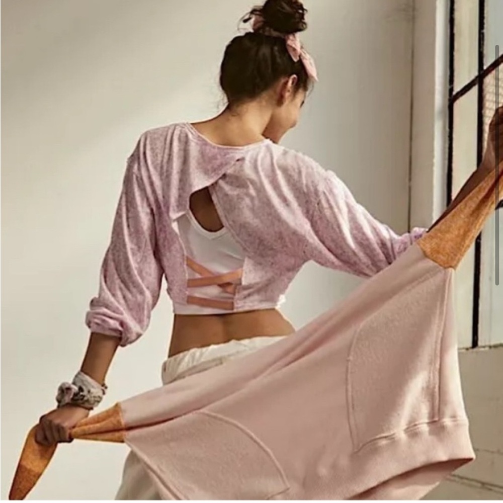 FP Movement Backstage Printed Long Sleeve Open Back Top